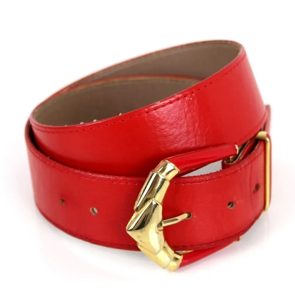 VTG ST. JOHN RED GENUINE LEATHER 1.5